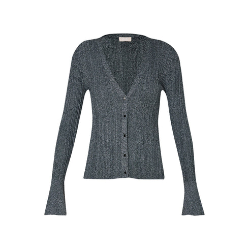 Liu Jo Cardigan Cardigan Donna a costine misto viscosa Argento - Francavilla Moda